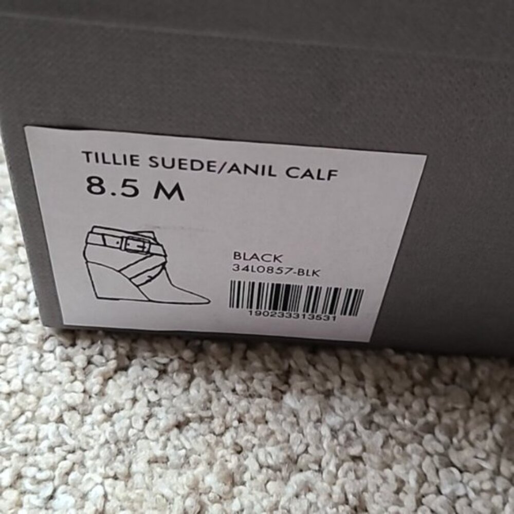 Aquatalia Tillie Suede Wedge Buckle Bootie - Weatherproof boot with box - Picture 13 of 16